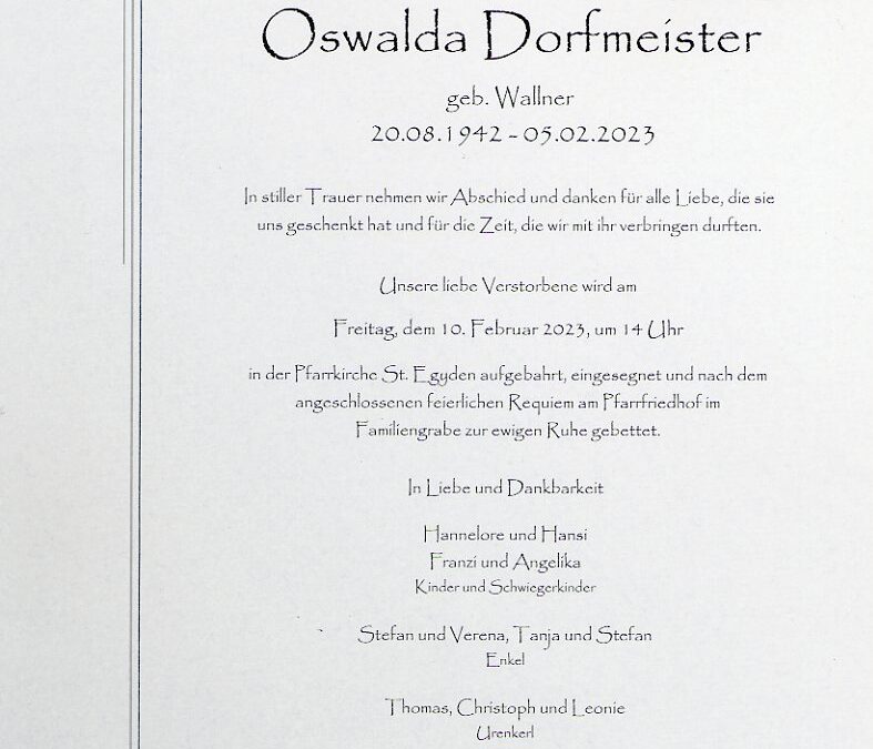 Dorfmeister Oswalda